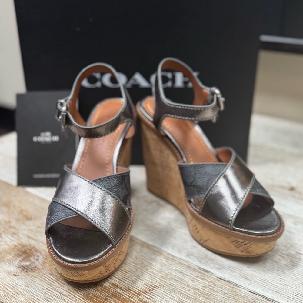 COACH Cross Wedge Sandal